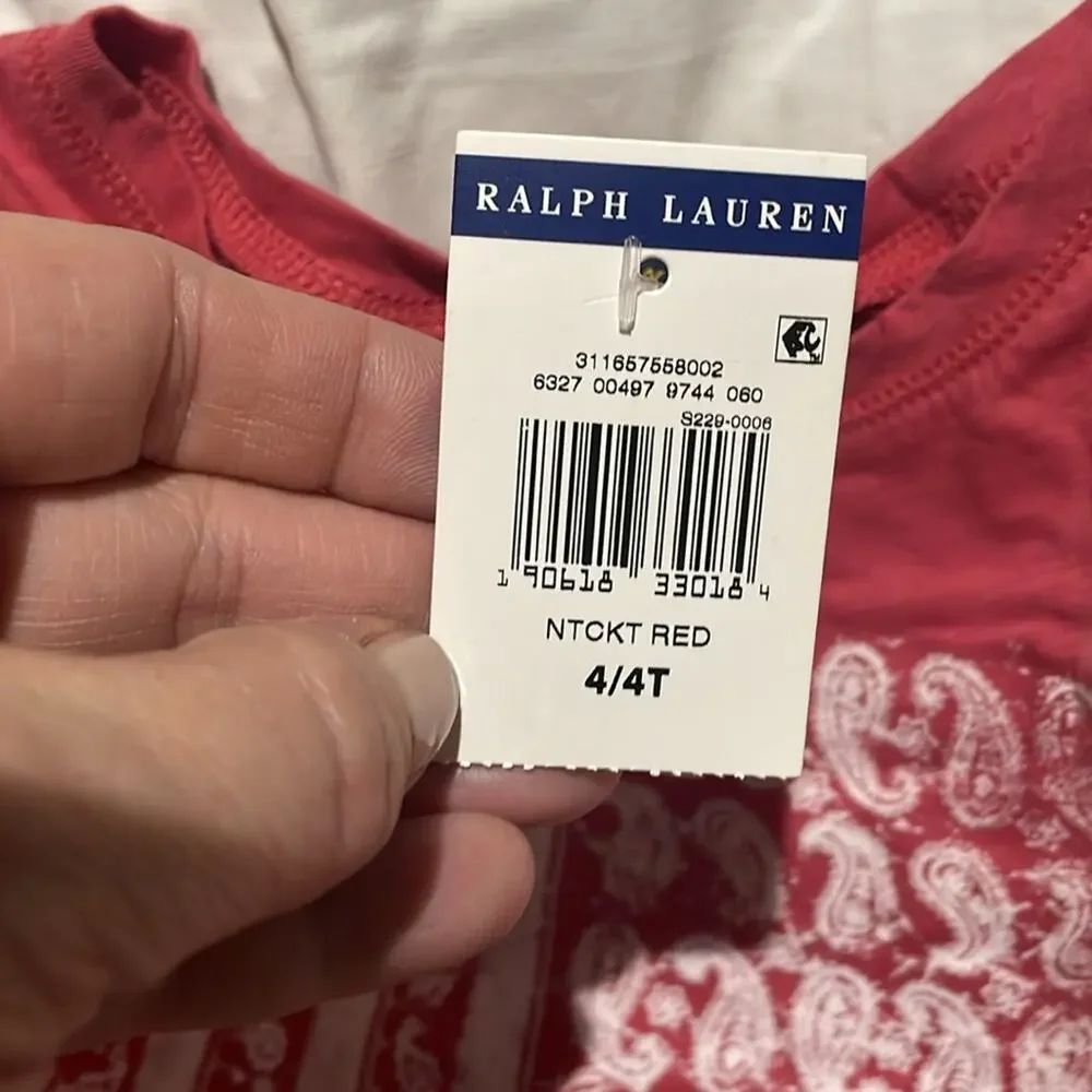 Ralph Lauren 4 trio of legging nwt and 2 matching short sleeve t nwt and euc set